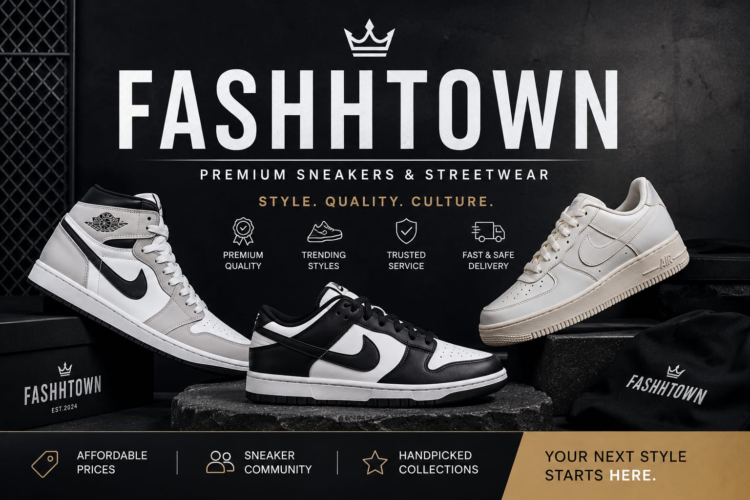 Fashhtown premium sneakers and streetwear collection